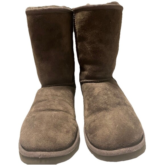 UGG Australia Classic Short Boots 5825 Gray Suede Sheepskin Lined Women's Size 9 - Picture 1 of 16